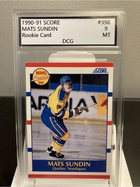Score 1990-91 Mats Sundin Rookie Card – Yellow & Blue